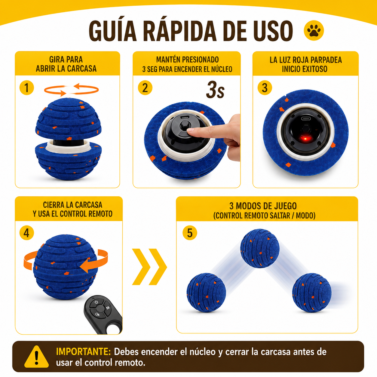 Pelota Inteligente Indestructible para Perros Grandes y Pequeños