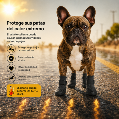 BOTAS PARA PERROS PROTECCIÓN CONTRA LLUVIA Y PAVIMENTO CALIENTE 🐶🔥💧