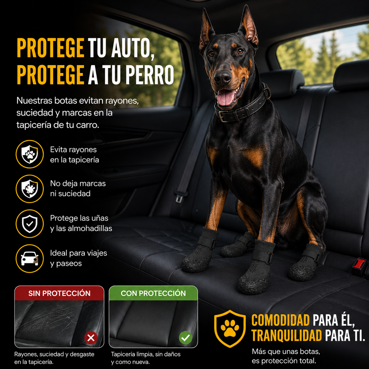 BOTAS PARA PERROS PROTECCIÓN CONTRA LLUVIA Y PAVIMENTO CALIENTE 🐶🔥💧