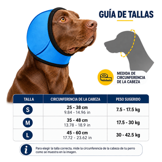 Protector de Orejas Antiestrés para Perros | Reduce el Ruido, la Ansiedad y el Estrés