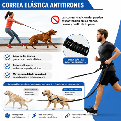 Correa Deportiva Manos Libres para Perros | Pasea, Corre o Trota con Libertad