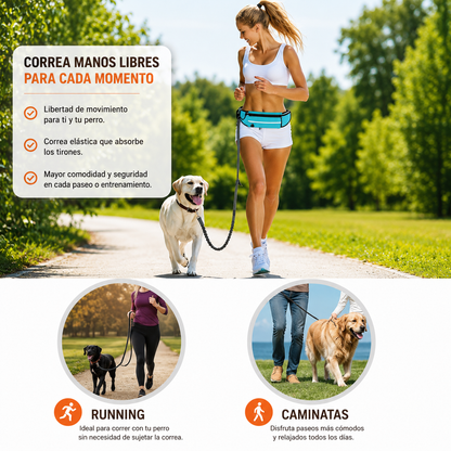 Correa Deportiva Manos Libres para Perros | Pasea, Corre o Trota con Libertad