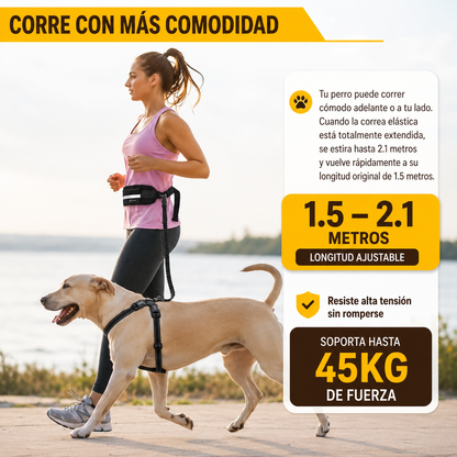 Correa Deportiva Manos Libres para Perros | Pasea, Corre o Trota con Libertad