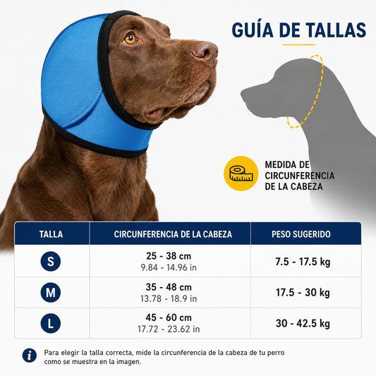 Protector de Orejas Antiestrés para Perros | Reduce el Ruido, la Ansiedad y el Estrés