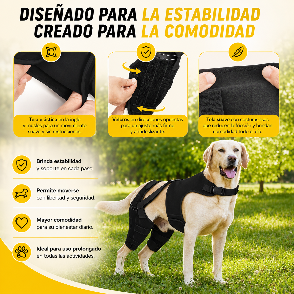 oporte para Patas Traseras de Perros | Ayuda a Recuperar la Movilidad y Alivia el Dolor por ACL, CCL, Artritis y Displasia de Cadera